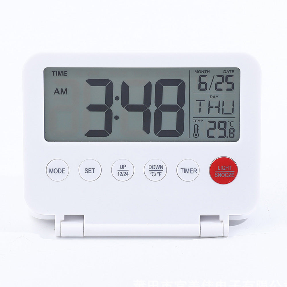 Smart Digital Alarm Clock with Temperature Display Snooze Function and LED Backlight White