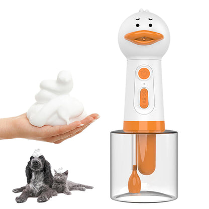 Electric Foaming Shampoo Dispenser for Dog and Cat Bathing Yellow Style