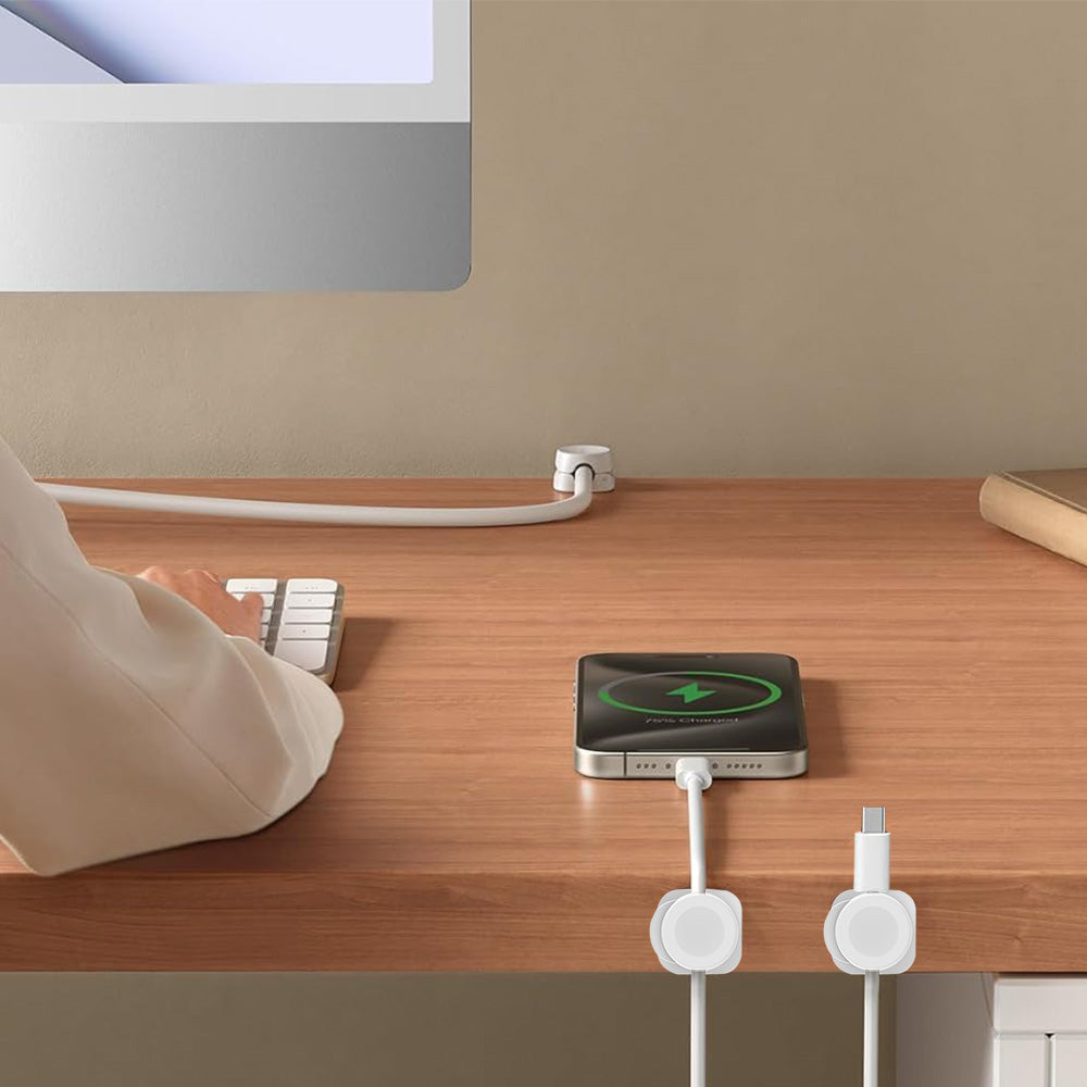 8Pcs Cable Organizer Clips Cord Management Snap Lock for Home Office White