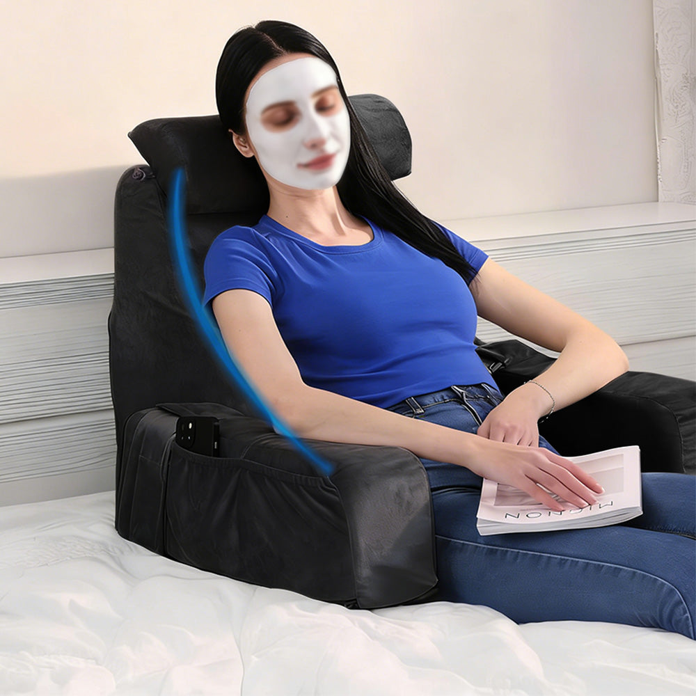 Adjustable Detachable Backrest Reading Pillow for Sitting in Bed-Black