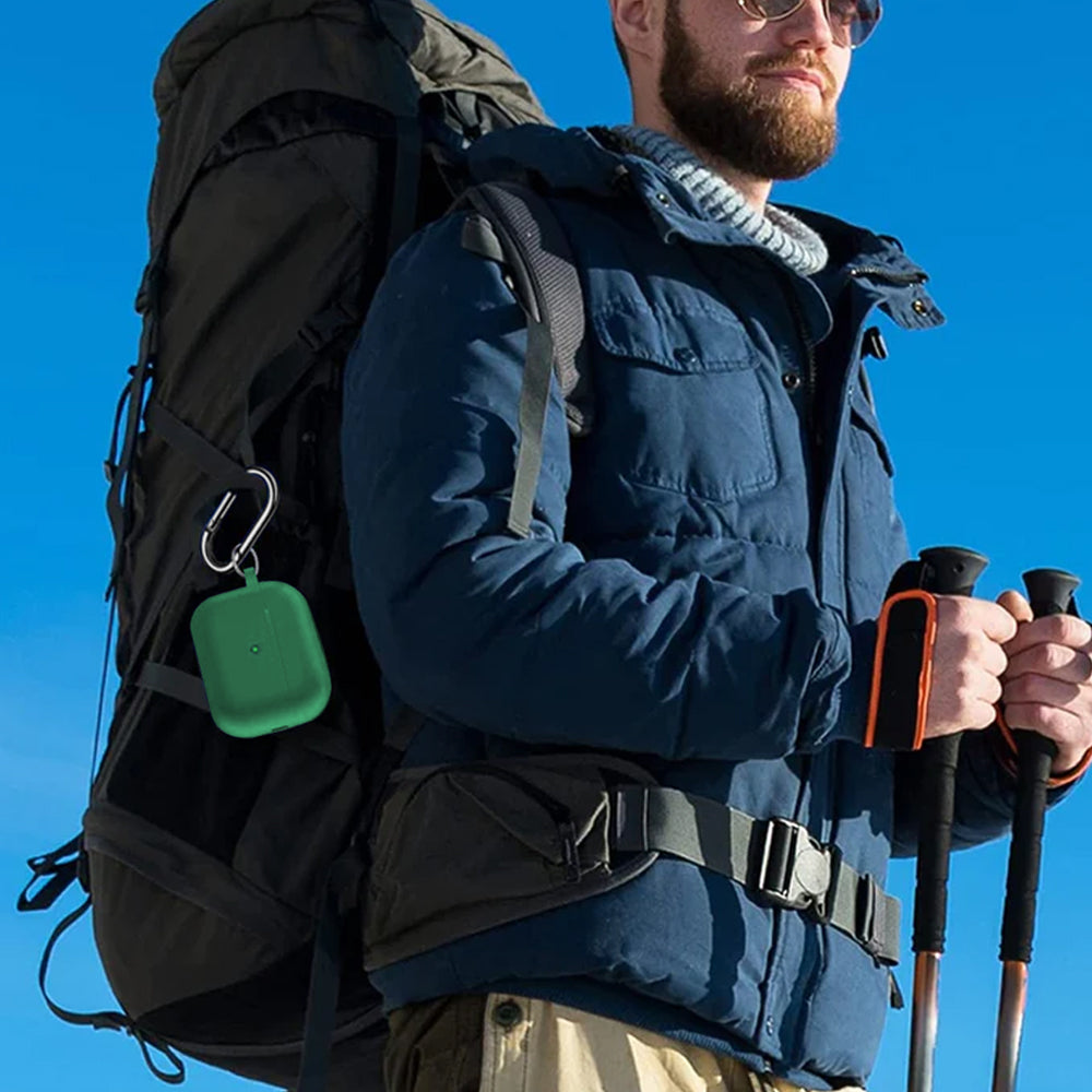 For Apple AirPods 3rd Generation Silicone Protective Case Cover with Cleaner Kit and Keychain Green