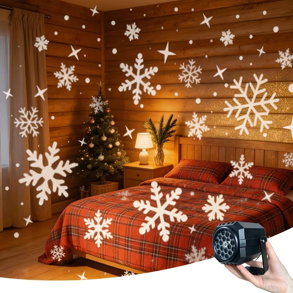 5V USB Christmas Holiday Projector Light for Indoor Outdoor Decor - Snowflake