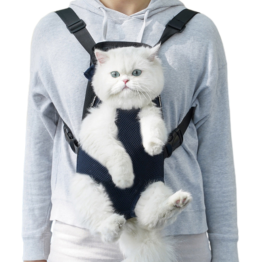 Pet Carrier Backpack for Front and Back Carrying Dogs Cats - Navy