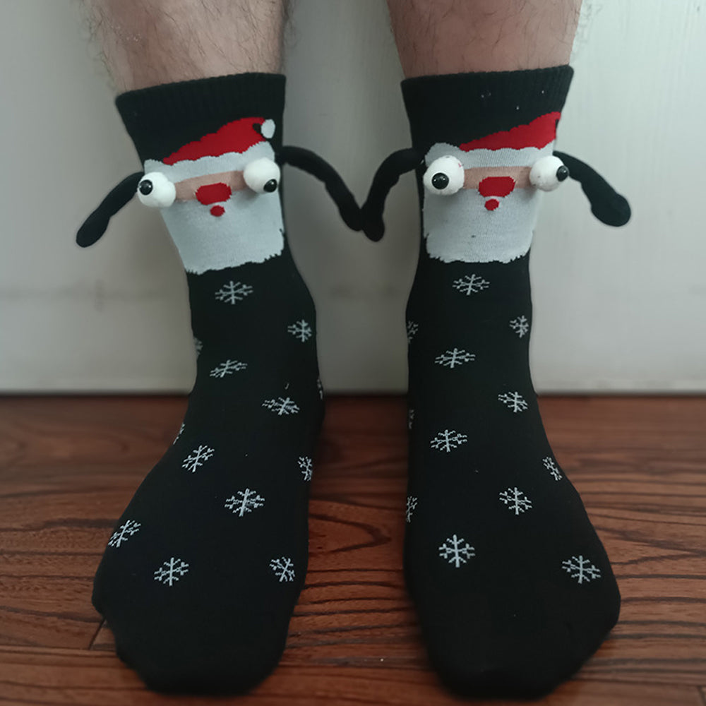3 Pairs of Christmas Hands Holding Socks with Magnetic Hands for Couples Bestie Style 3