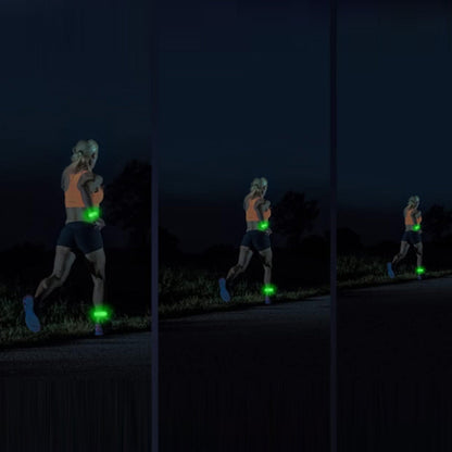 2Pcs Rechargeable  Glowing Bracelet LED Slap Wristband Night Running Security Armband Strap Green