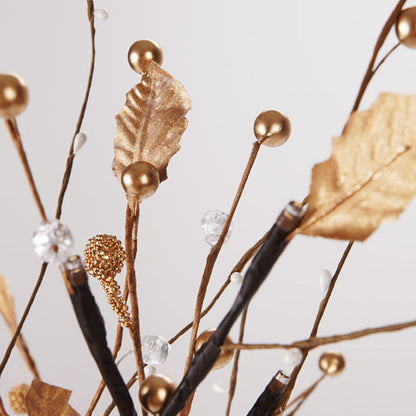 Tabletop Tree Light 24 LED Lighted Tree Decorated Lights Artificial Branch Tree Lamp for Outdoor and Indoor Christmas Decor Gold