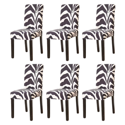 6pcs Chair Slipcovers Removable Universal Stretch Elastic Chair Protector Covers -Style 2