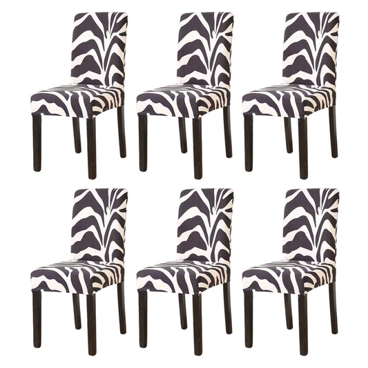 6pcs Chair Slipcovers Removable Universal Stretch Elastic Chair Protector Covers -Style 2
