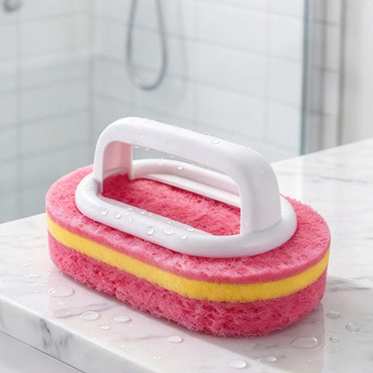 5 Piece Multi Layer Sponge Cleaning Brush Set for Kitchen Bathroom - Red