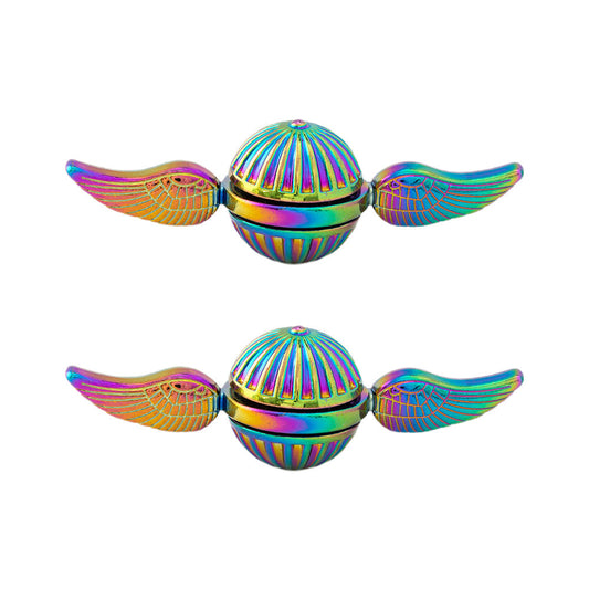 2Pcs Fidget Sphere Spinner Desk Spinning Toy Wings Finger Hand Spinner Mixed Color