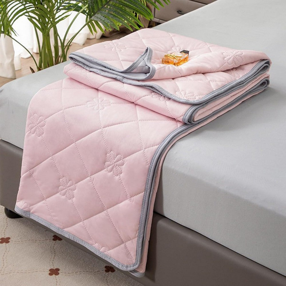 Double-Sided Cooling Blanket Summer Cool Touch Quilt Air Conditioner Blanket Pink