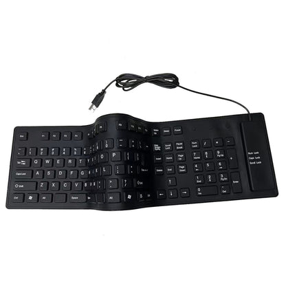 Foldable USB Keyboard Portable Roll-Up Wired Keyboard with Numeric Keypad 109-Key