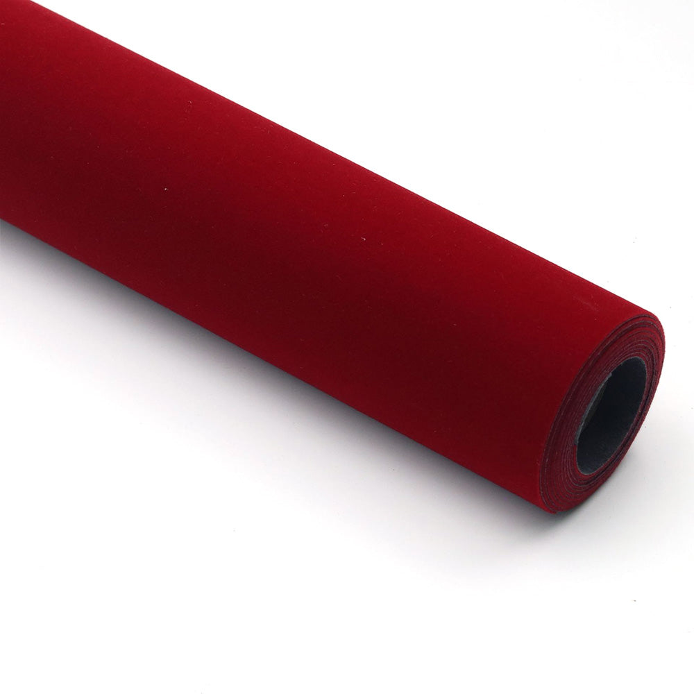 150x50cm Self Adhesive Flocking Fabric Roll for Crafts and Liners - Red