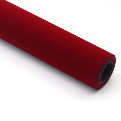 150x50cm Self Adhesive Flocking Fabric Roll for Crafts and Liners - Red