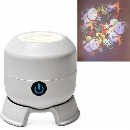 Christmas Projector Night Light USB Rotating Projection Lamp Snowman