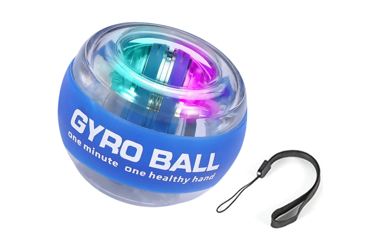 6 Color LED Gyroscope Wrist Exercise Ball Strength Trainer Muscle Training-Blue