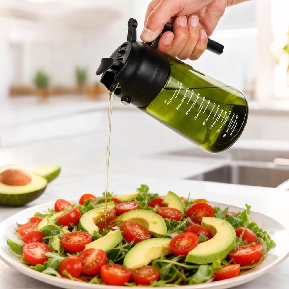 470ml Glass Oil Sprayer Bottle for Cooking Olive Oil Dispenser Kitchen Gadgets-Green