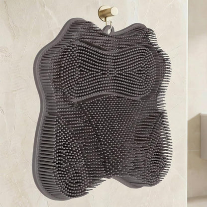 Non Slip Suction Back and Foot Cleaning Mat for Showers - Grey