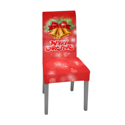 2Pcs Set Christmas Dining Chair Covers Stretch Xmas Chair Slipcovers Protector Washable Holiday Party Decor Style 1