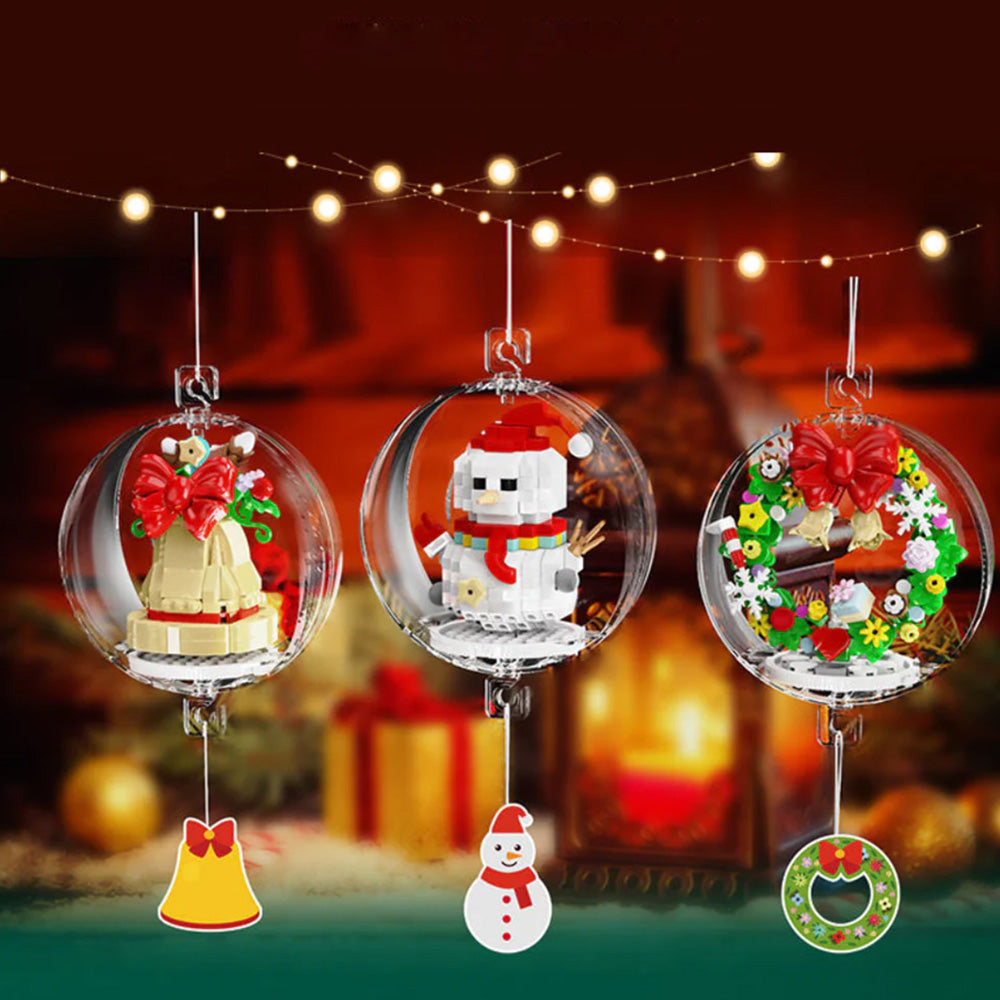 Christmas Tree Ornaments Building Block Set Santa & Nutcracker Xmas Decorations Style 1