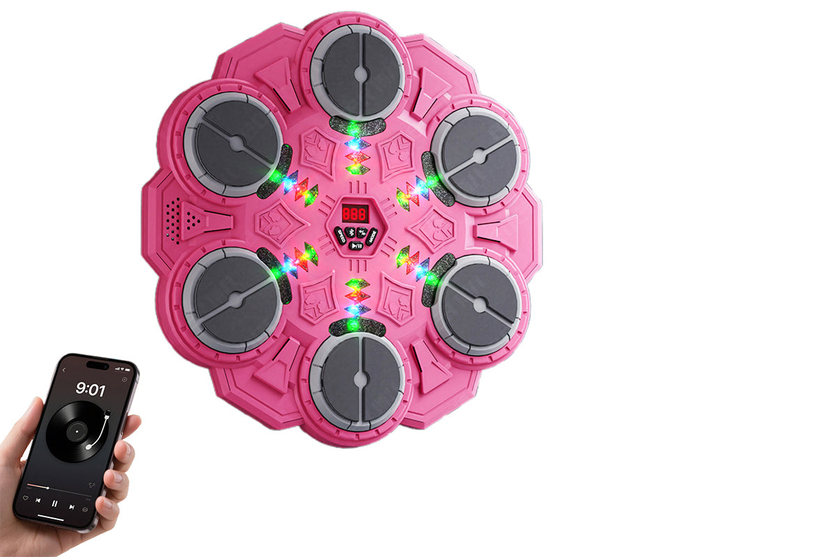 Boxing Machine for boy and girls Aged 6 Wall-Mounted Bluetooth Punching Bag for Birthday-Pink