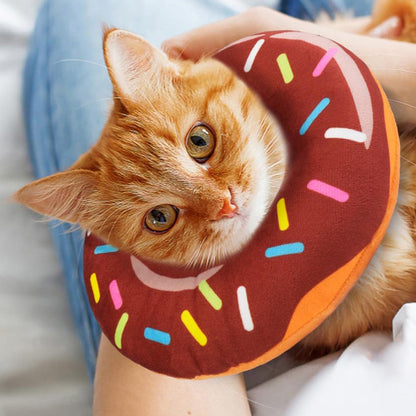 Cat Cone Soft Collar ¨C Adjustable Kitten Recovery Donut Collar Dark Brown