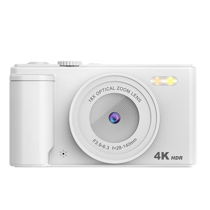 4K Digital Camera with Flip Screen and Autofocus for Vlogging and Photography Beginners White