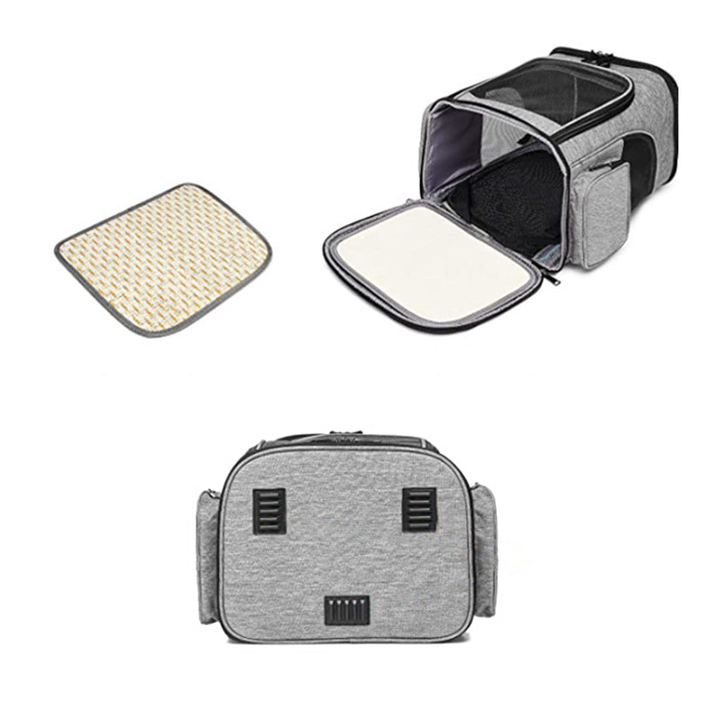 Expandable Cat Backpack Carrier Breathable Large Comfort Space for Small Pet Grey