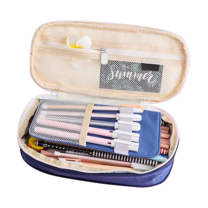 Expandable Zipper Pencil Case-Navy