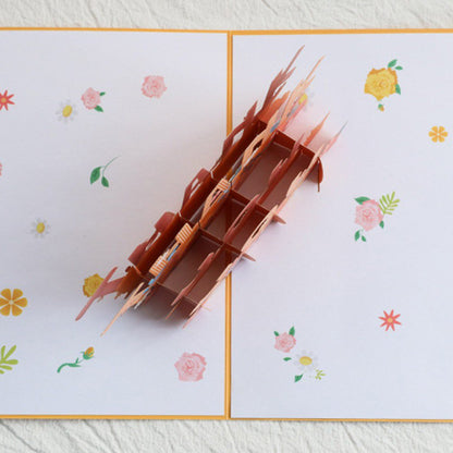 3D Fathers Day Pop Up Card-Orange