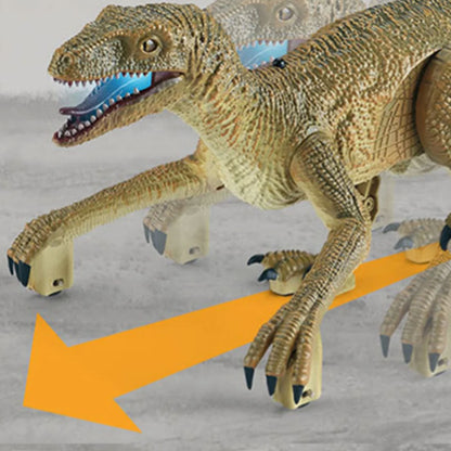 2.4G Remote Control Dinosaur Toy Realistic Walking Dinosaur with Sound Effects Yellow