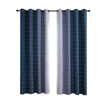 2Pcs Blackout Curtain Gradient Color Curtains-Green