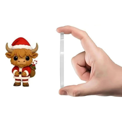 2D Highland Cow Advent Calendar 24-Day Christmas Countdown for Xmas Tree Style 2