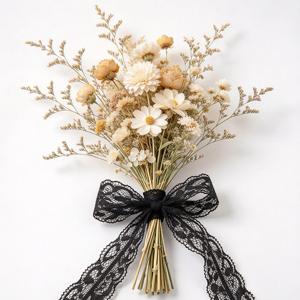 10 Yards Elastic Floral Lace Trim Stretch Ribbon for Sewing and DIY Crafts - Black