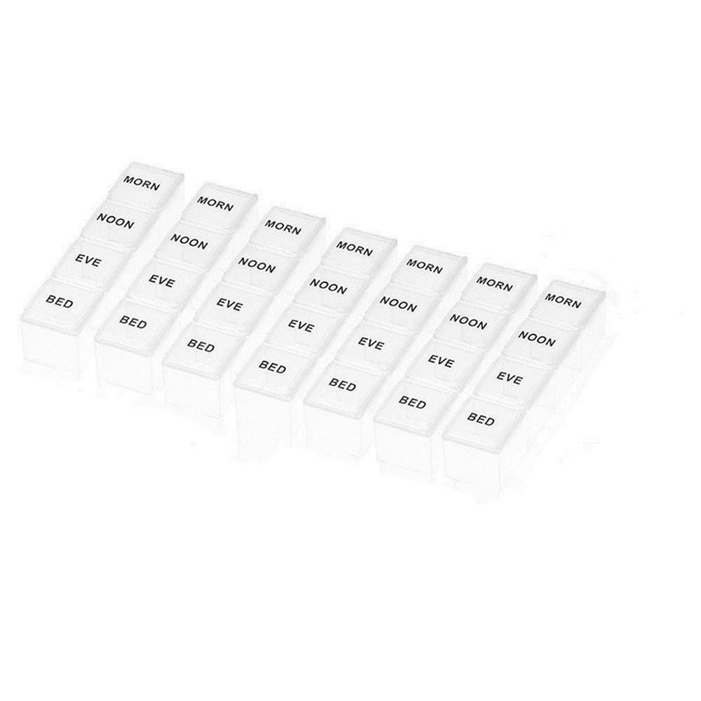 Weekly Pill Organizer Individual Medicine Containers for Vitamins Supplements-Black