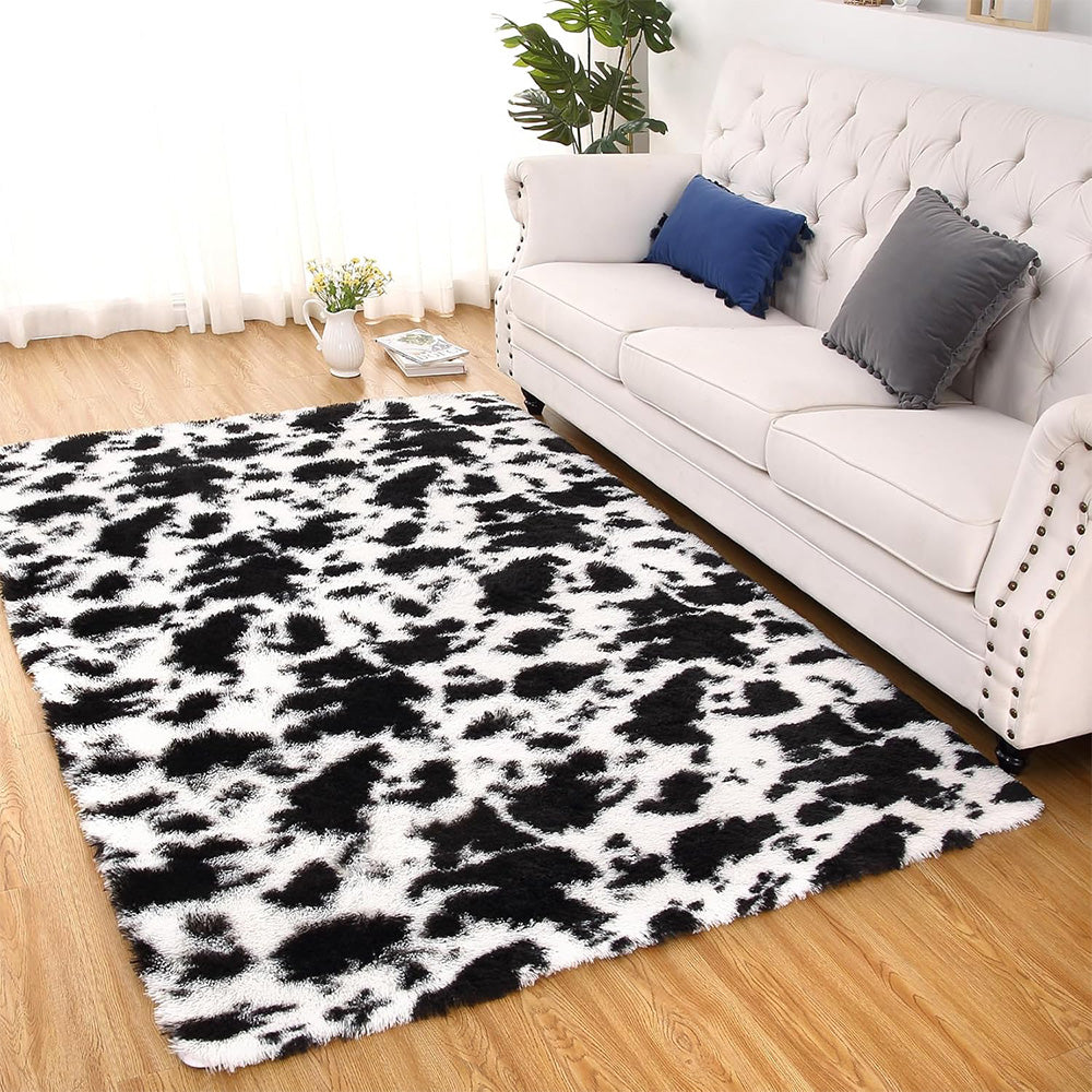 Plush Area Rug Soft Fluffy Carpet for Bedroom Living Room Dorm Room-White