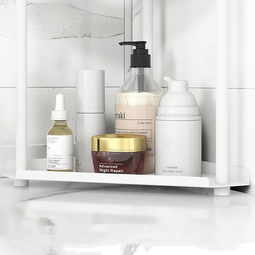 2-Tier Storage Rack ââ‚?Perfume & Skincare Organizer for Home White