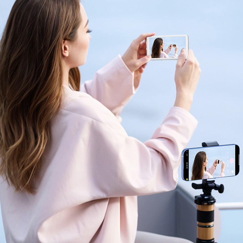 WiFi Vlog Selfie Monitor Screen 3-Mode Back Camera Monitor for Vlog Live Stream Compatible with iPhone and Android White