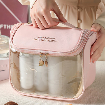 Clear Makeup Bag with Hanging Hook Toiletry Bag Traveling Accessories Organizer