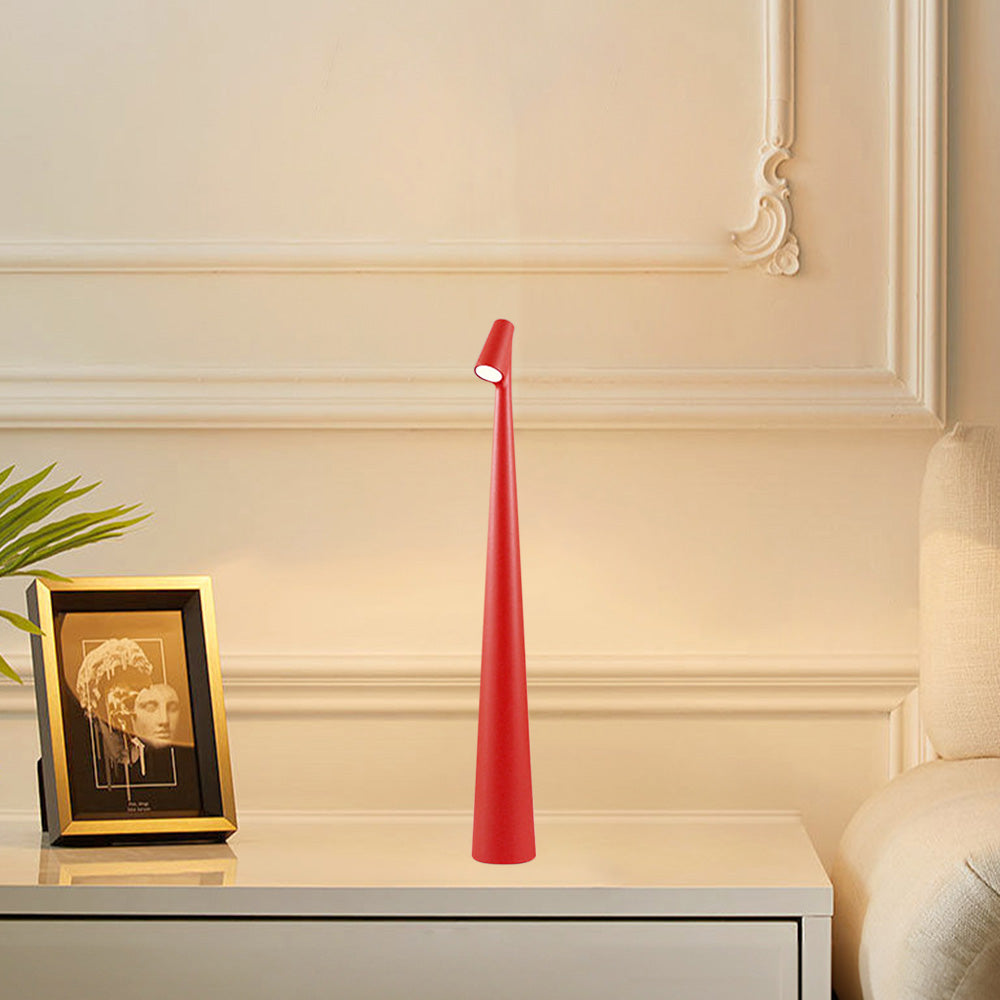 Portable Cordless LED Table Lamp Rechargeable with 3 Adjustable Brightness Levels Modes Red