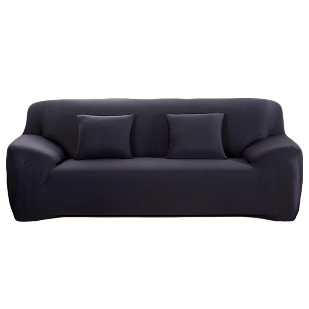 Elastic Stretch Sofa Cover Soft Four-Seater Sofa Cover Non-Slip Sofa Protective Cover -Black