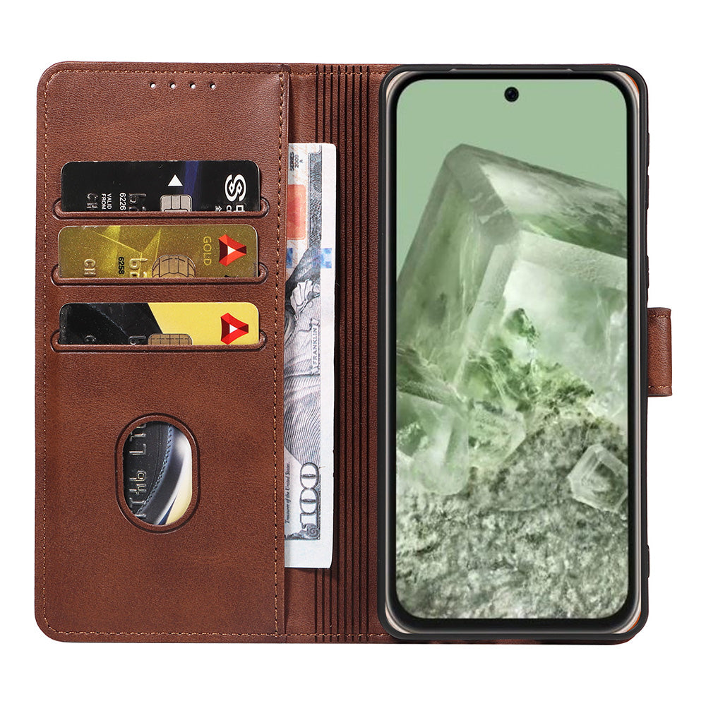 Wallet Case for Pixel 10 and 10 Pro Holder Snap-Lock Flip Cover-Coffee
