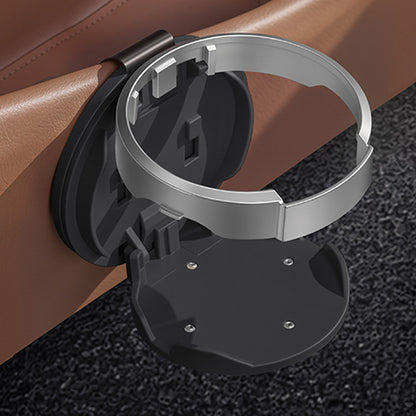 Adjustable Folding Car Door Cup Holder Clip-On Drink Organizer - Black