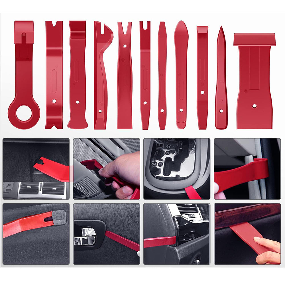 238Pcs Car Trim Removal Tool Kit Universal Clip Set with Fastener Removers for Auto Marine Home Repairs Red