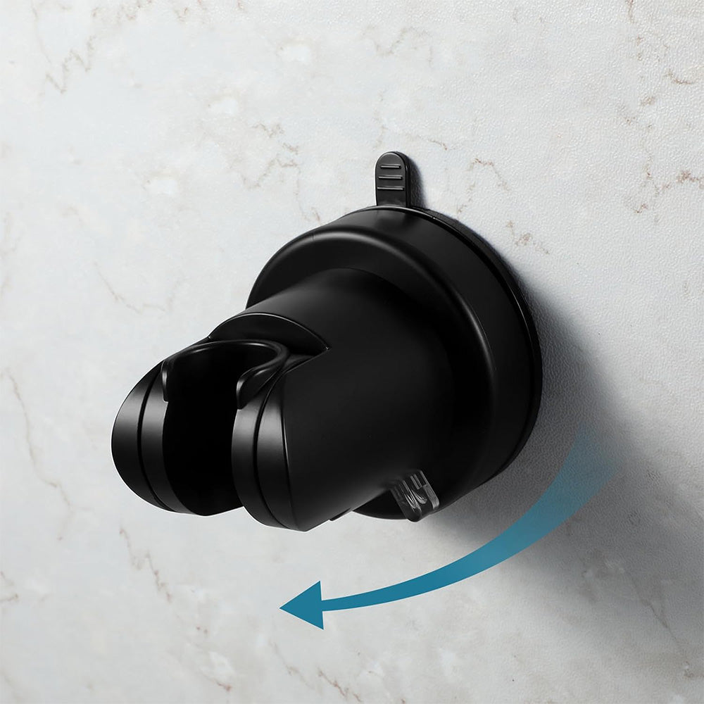 Adjustable Vacuum Suction Shower Head Holder with No Drill Mount - Black