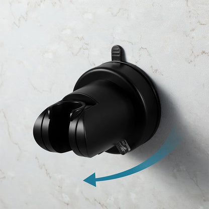 Adjustable Vacuum Suction Shower Head Holder with No Drill Mount - Black