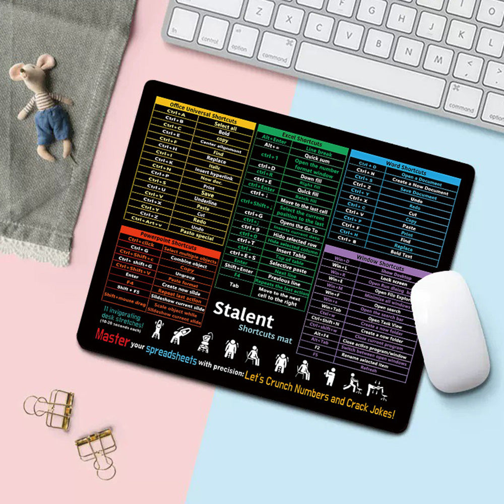 2Pcs Small Excel Cheat Sheet Shortcuts Computer Mouse Pads  Excel Word PowerPoint Windows Shortcuts Desk Pads