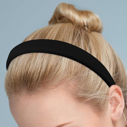 7 Piece Retro Pearl and Ribbon Hair Headband Set for Women-Black