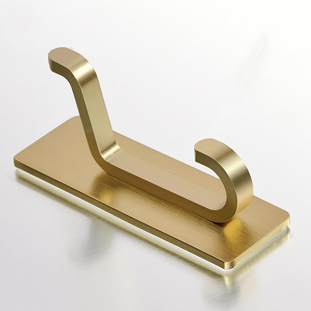4 Piece Stainless Steel Double Adhesive Hooks - Gold