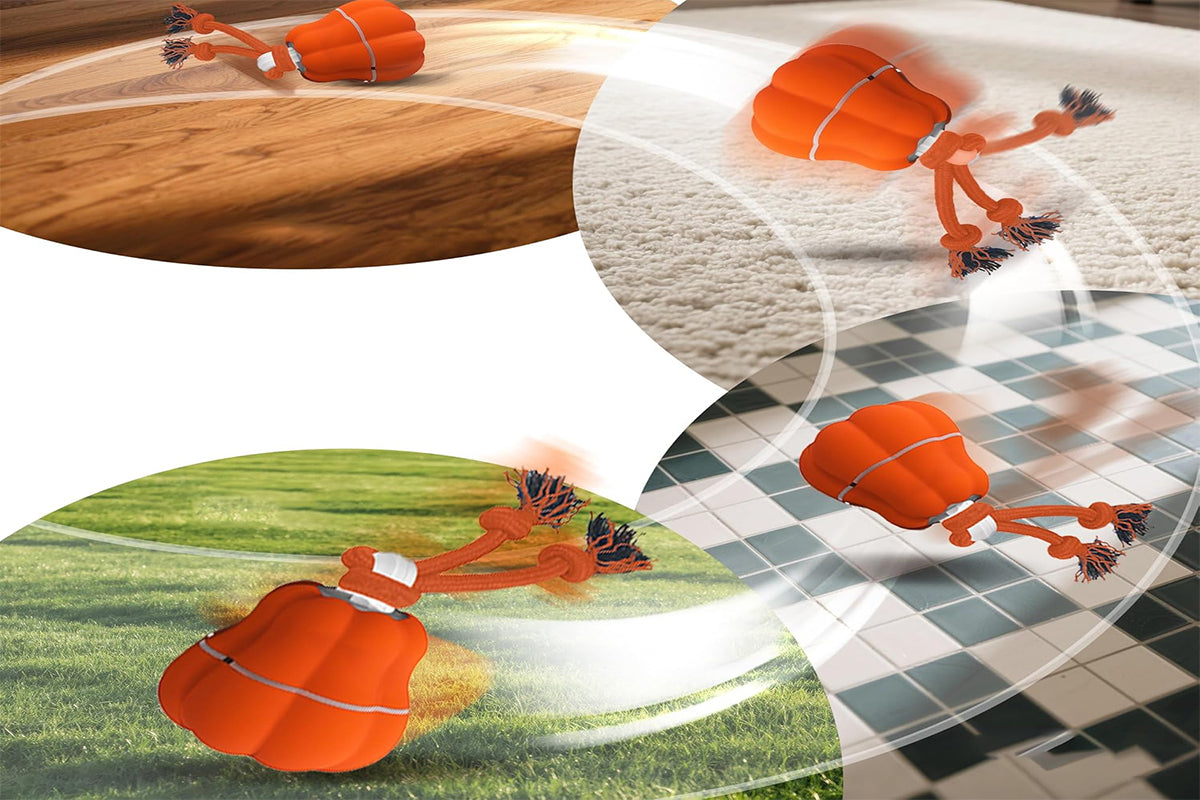 Interactive Dog Toy Ball Dog Rolling Ball with Motion Activated Moving Puppy Toy-Pumpkin
